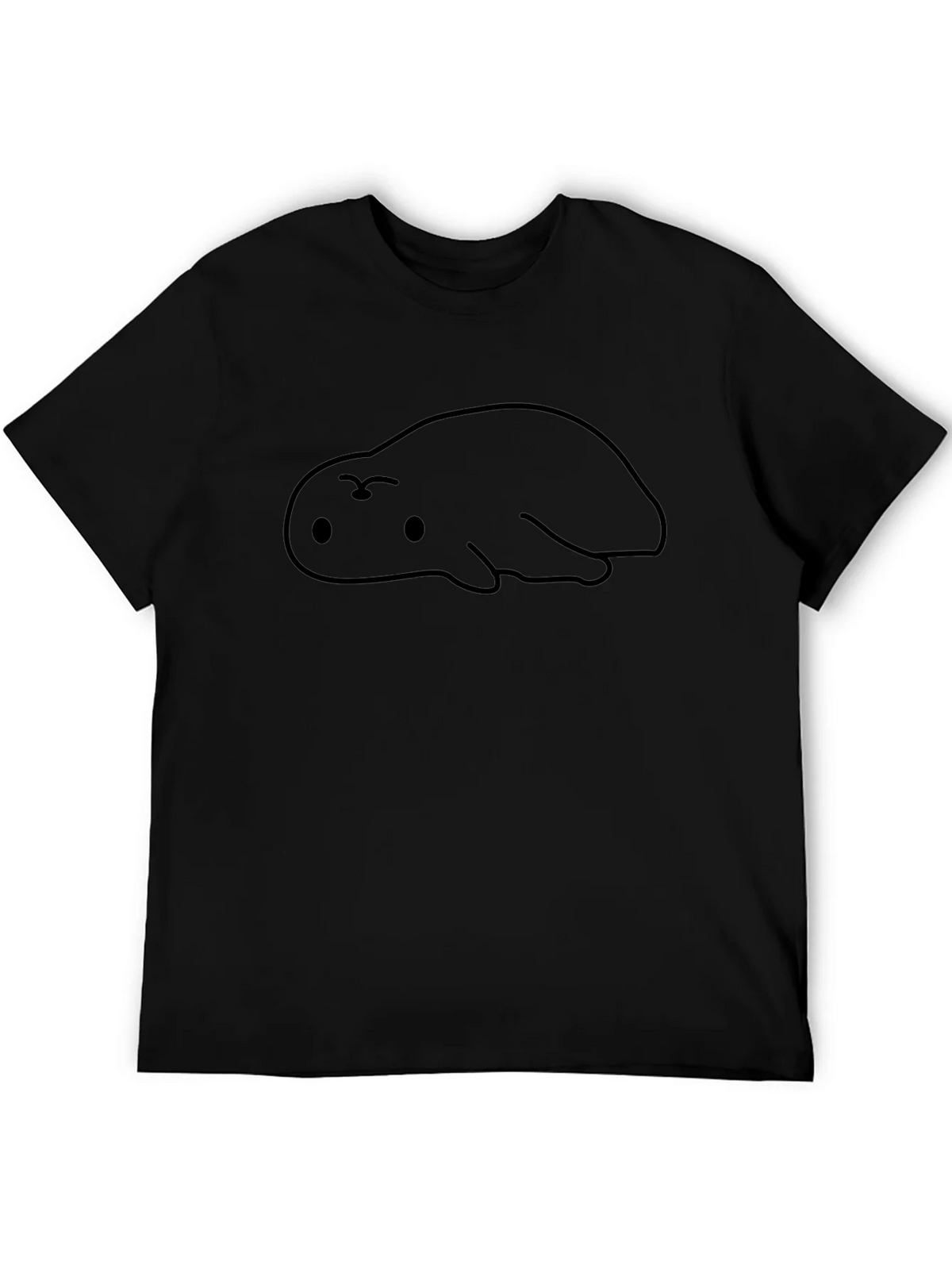 Cute Blob Creature Graphic Black T-Shirt