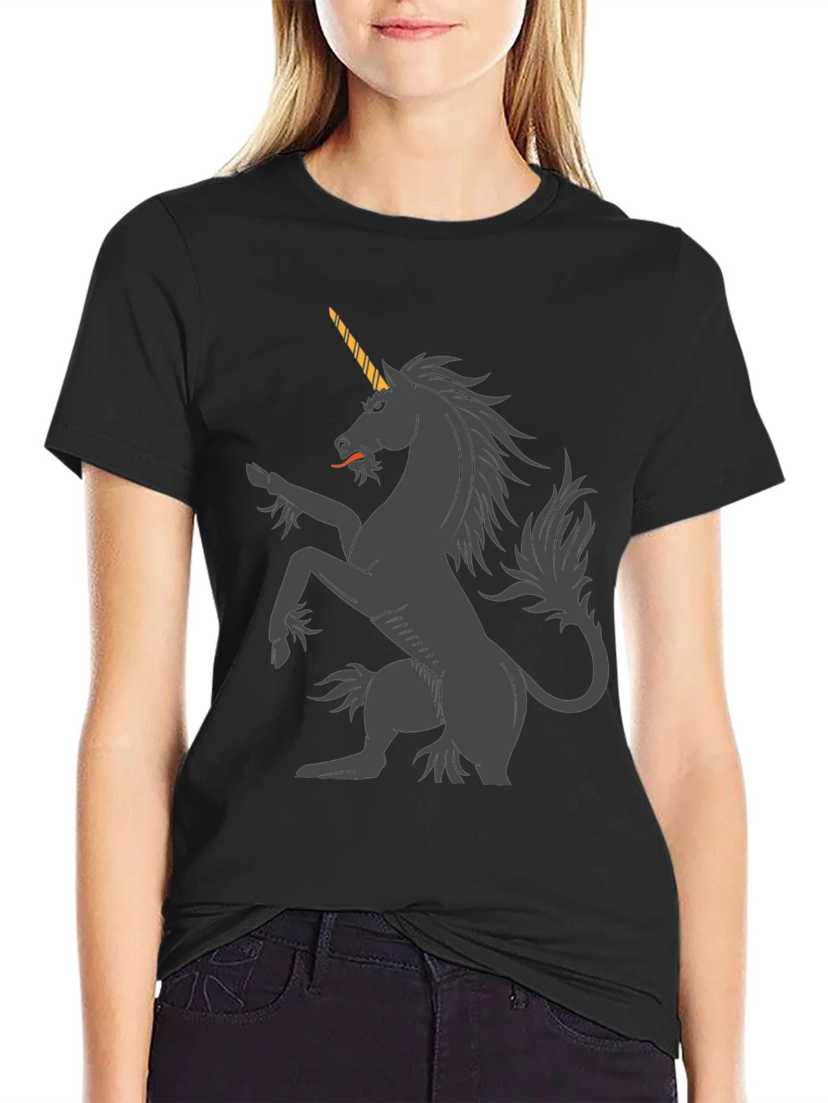 Black Unicorn Graphic Tee - Mens Fashion