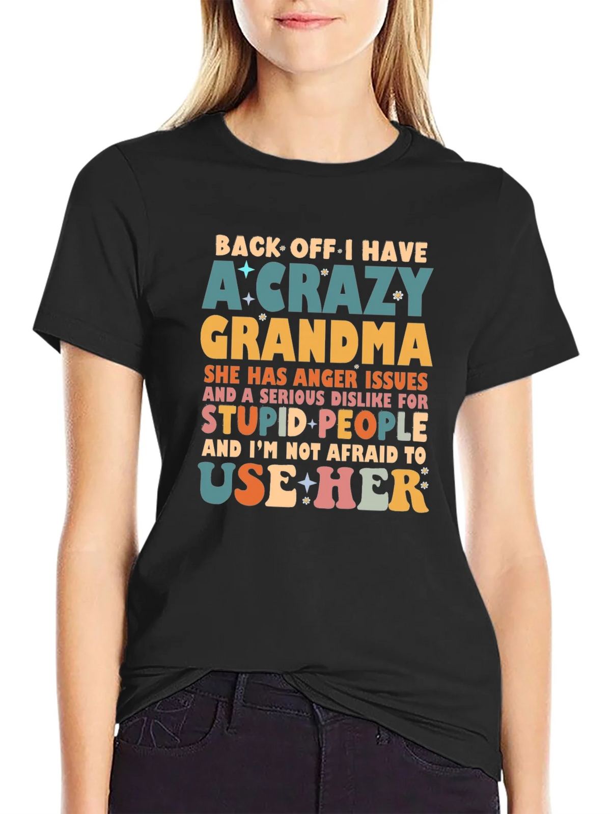 Crazy Grandma Novelty Graphic T-Shirt
