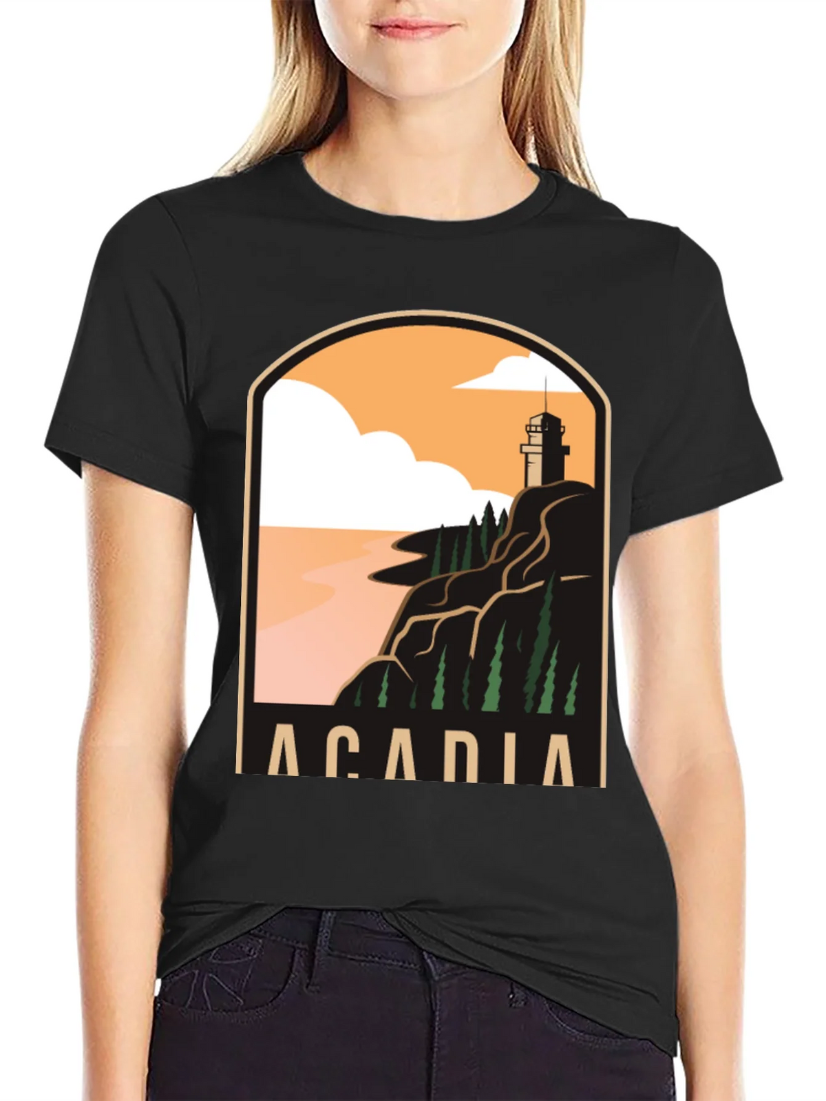 Acadia National Park T-Shirt - Coastal Lighthouse Graphic Tee