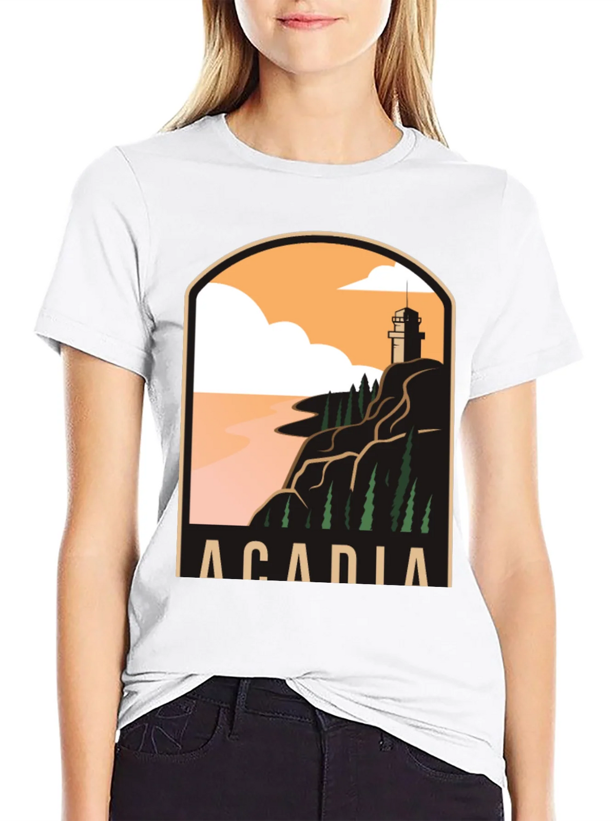 Acadia National Park T-Shirt - Coastal Lighthouse Graphic Tee