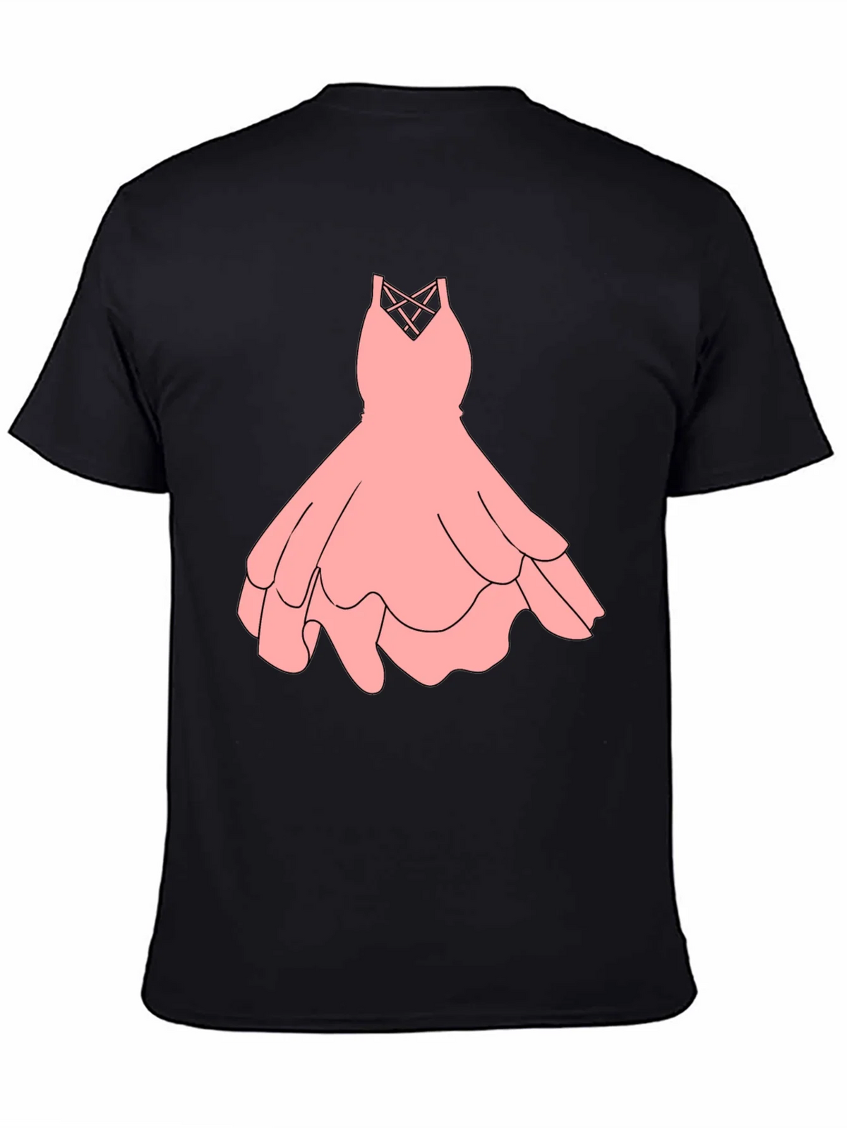 Black Tee with Pink Dress Graphic