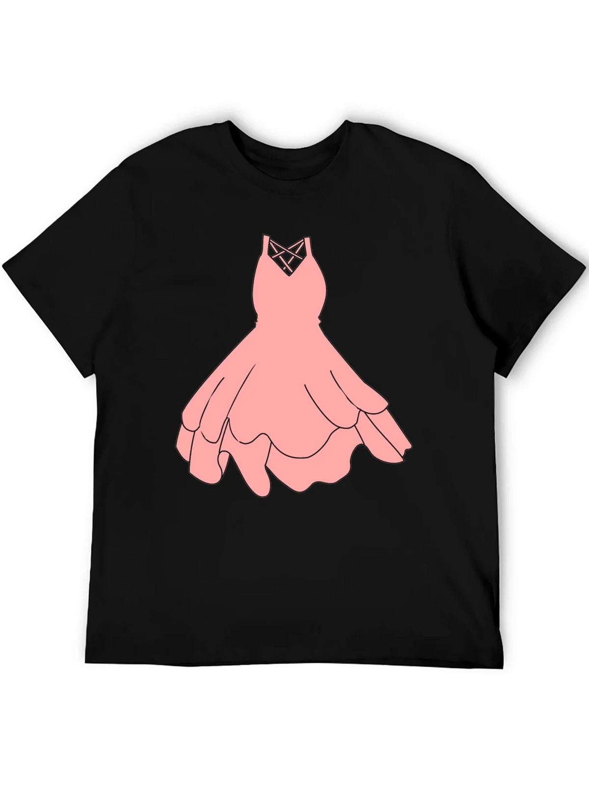 Black Tee with Pink Dress Graphic
