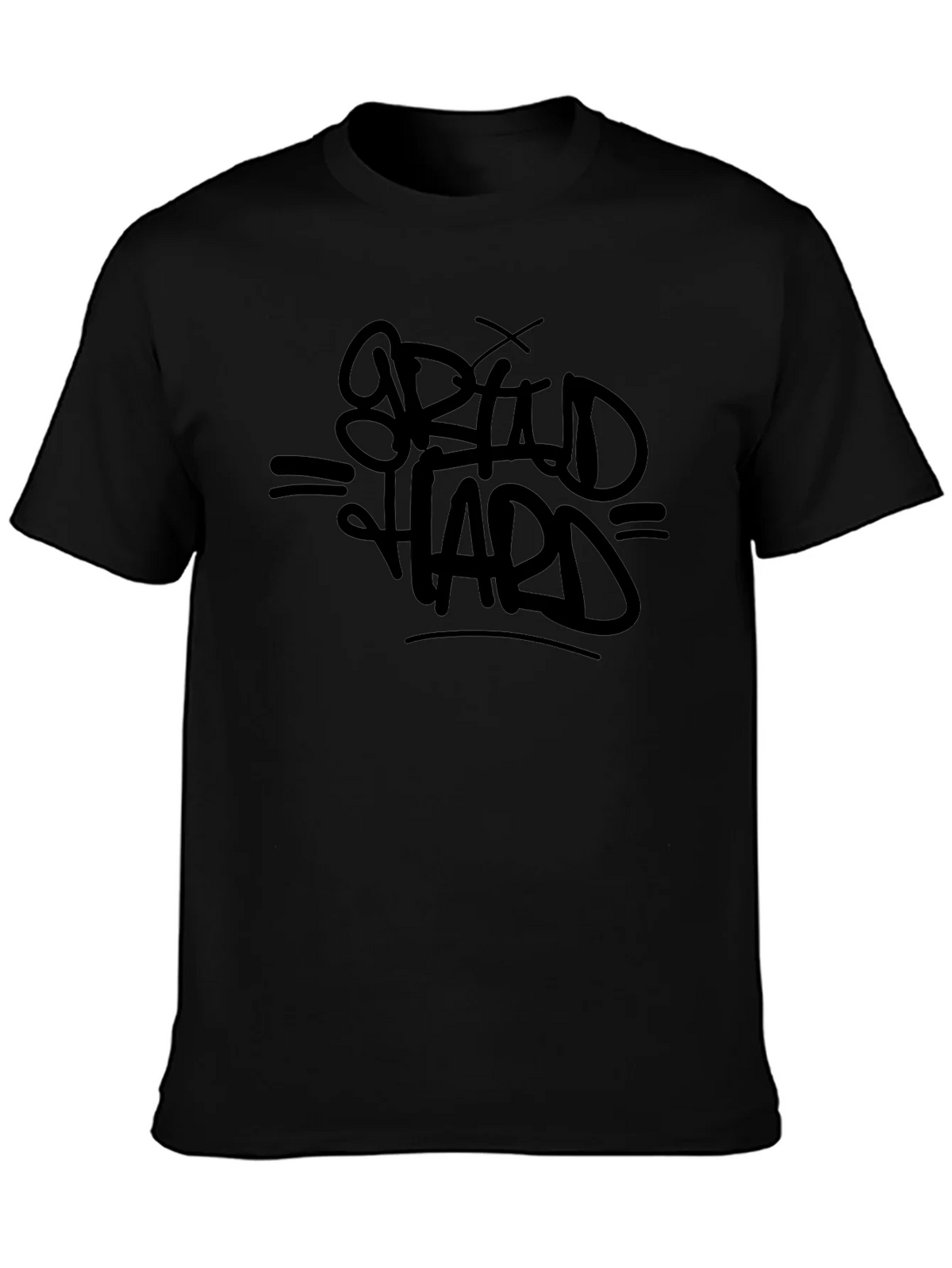 Bold Graphic Tee - Grind Hard - Black Cotton T-Shirt