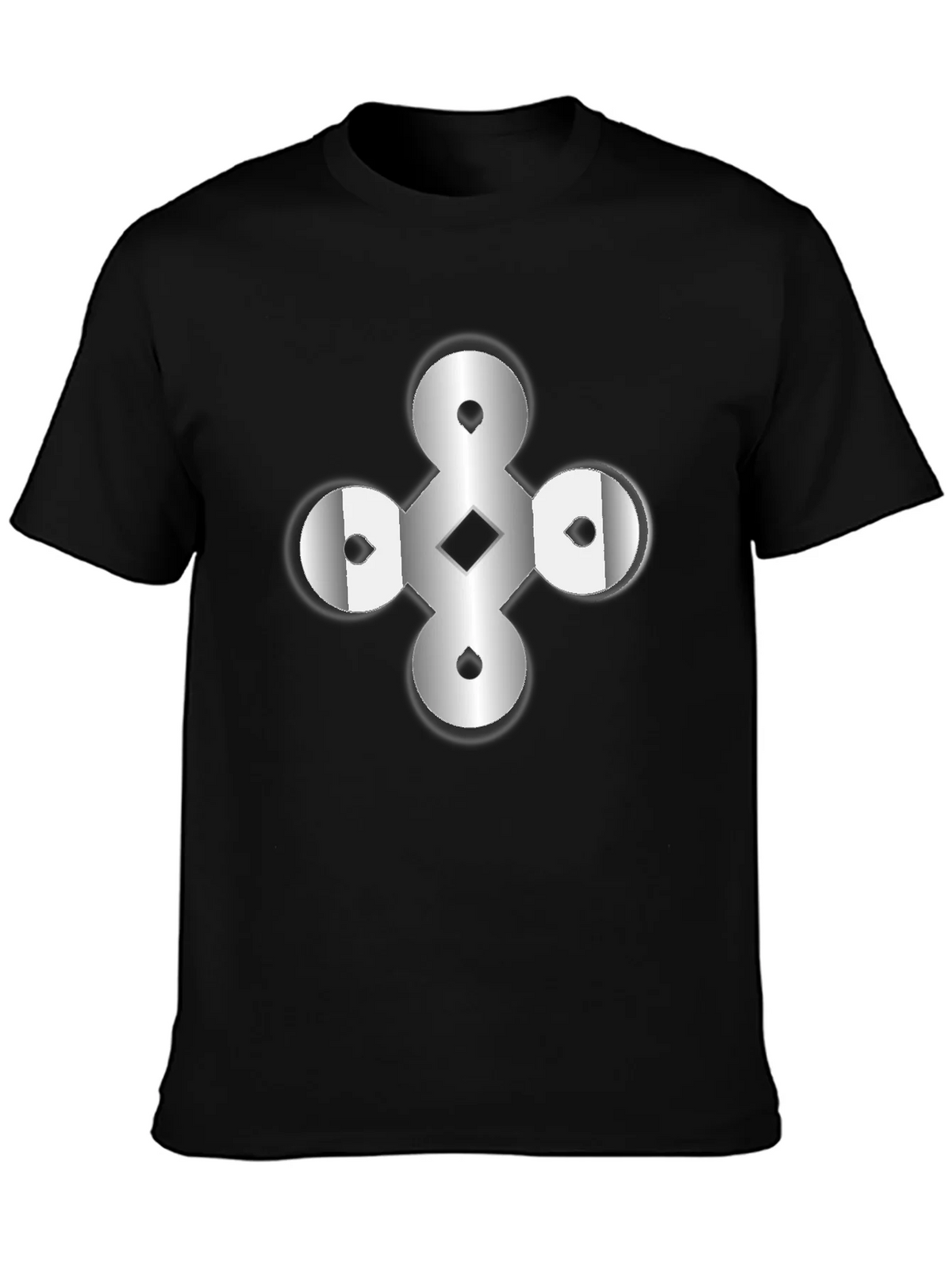 Abstract Geometric Graphic Print Black T-Shirt