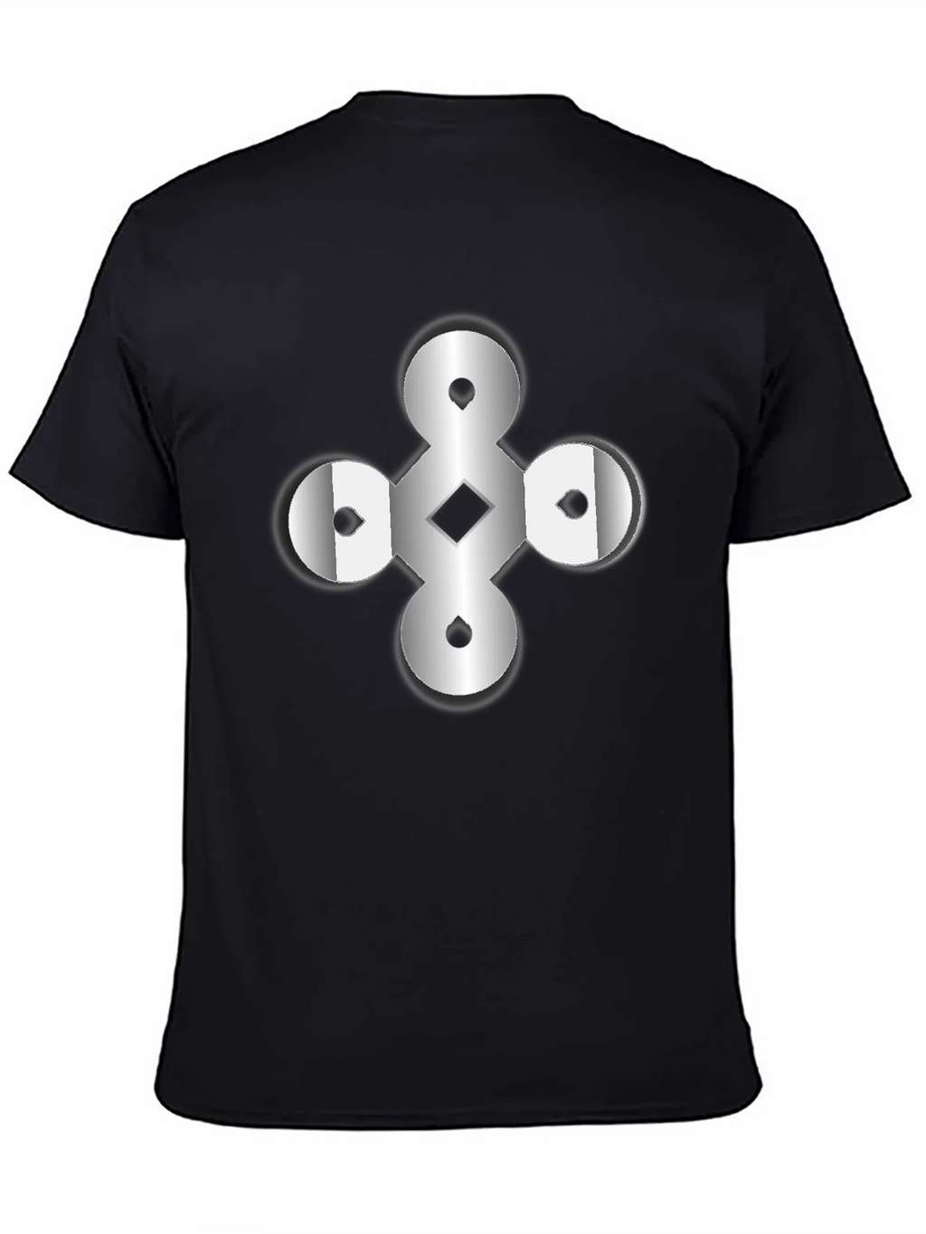 Abstract Geometric Graphic Print Black T-Shirt