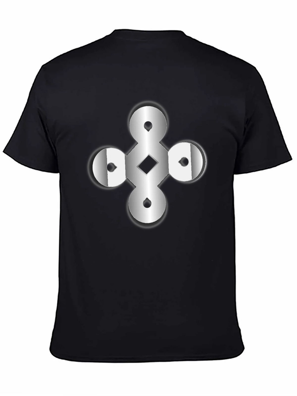Abstract Geometric Graphic Print Black T-Shirt