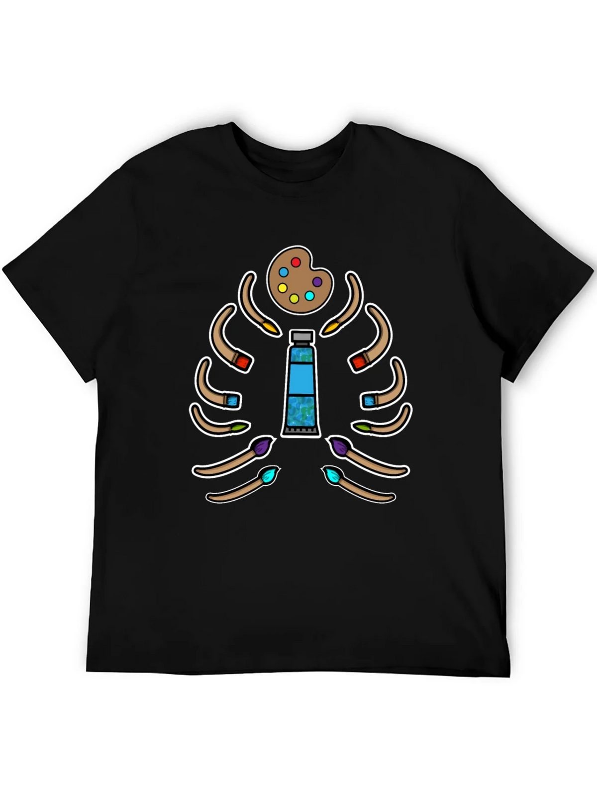 Artist Skeleton Rib Cage T-Shirt - Painting Passion
