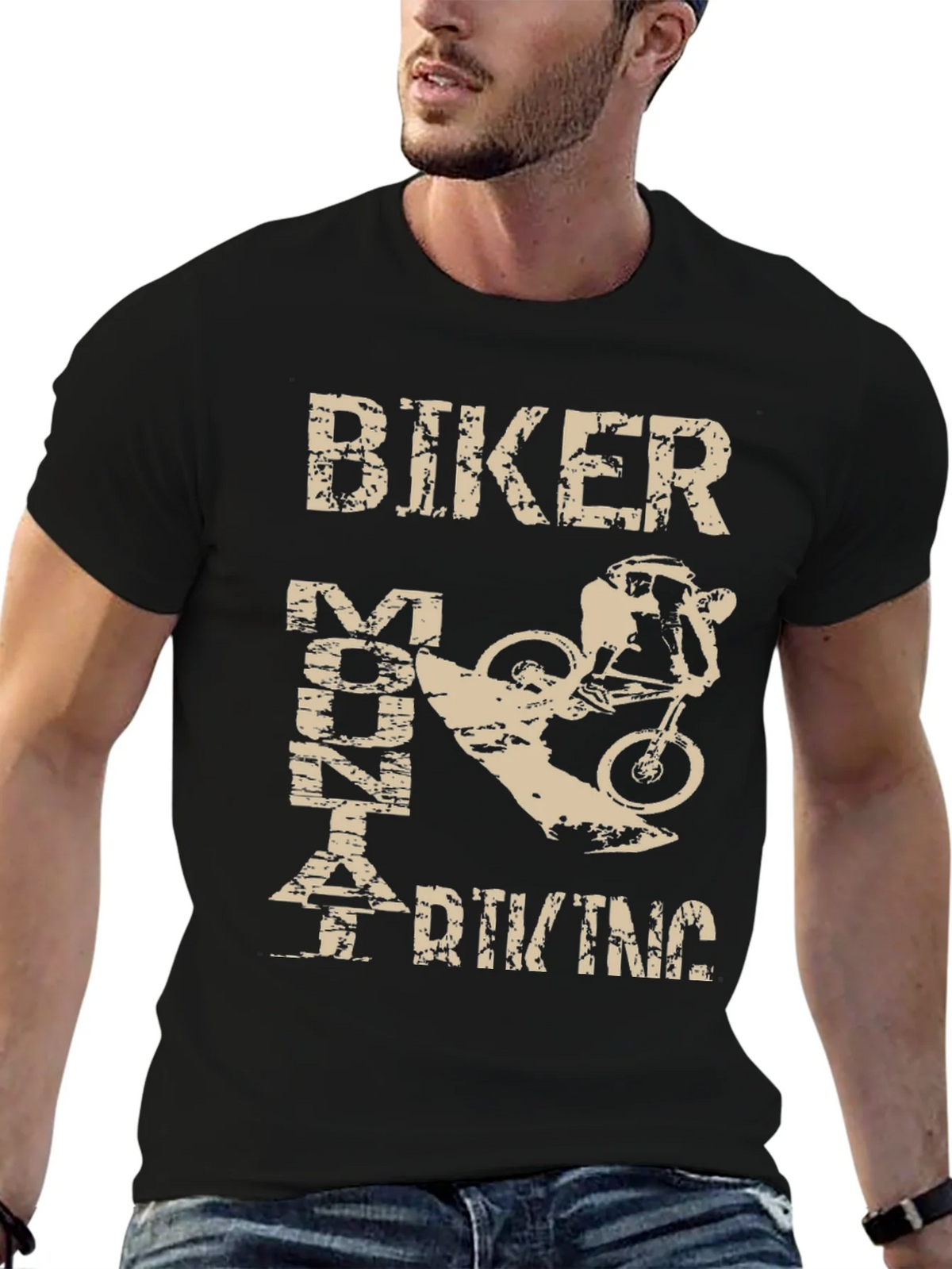 Biker Mountain Biking Graphic Tee
