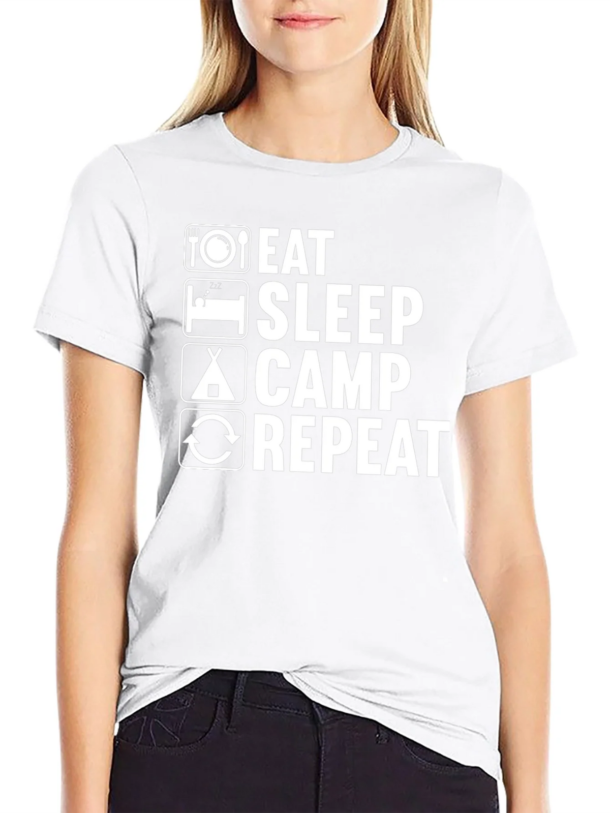 Eat Sleep Camp Repeat Graphic Tee