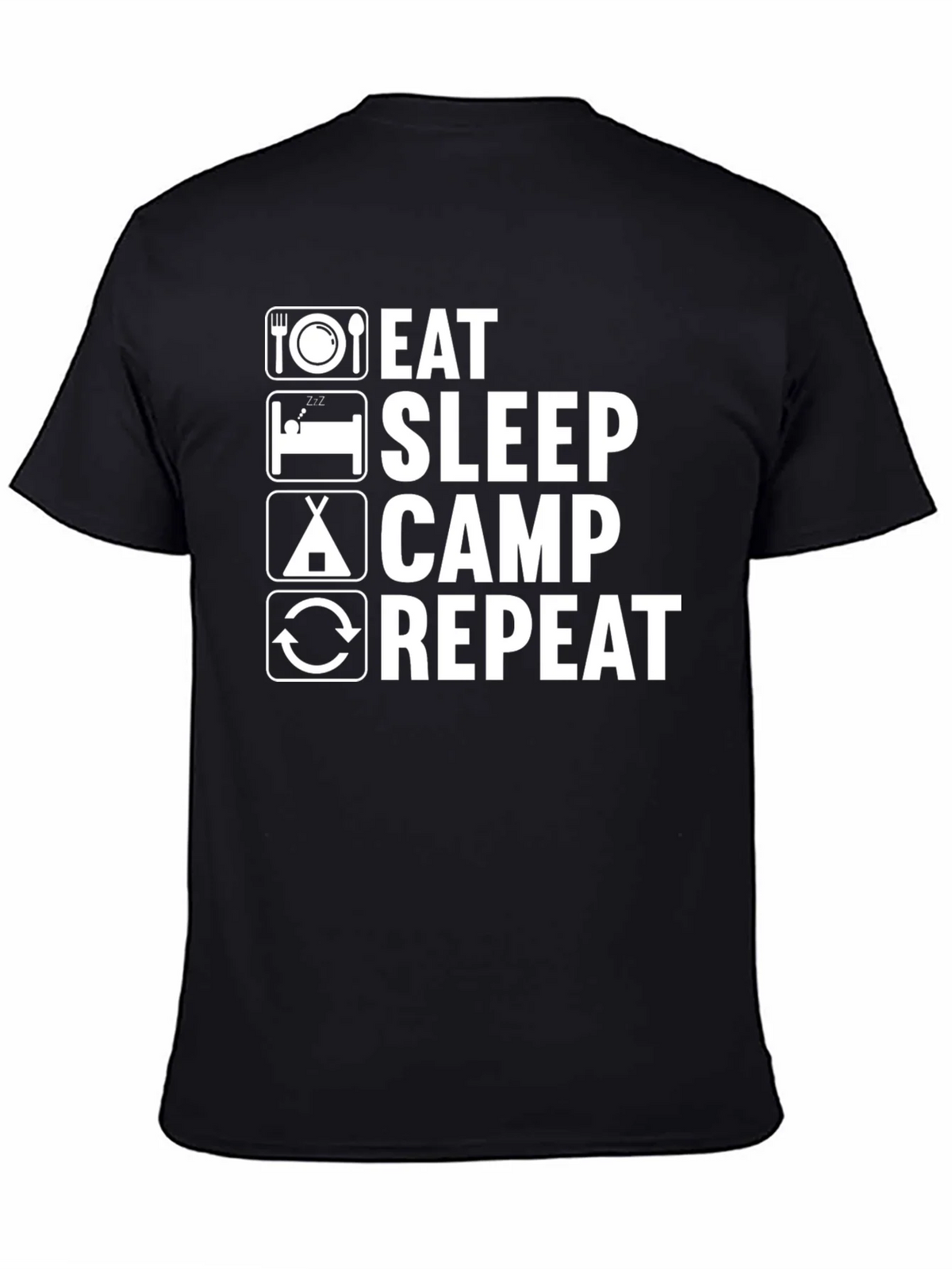 Eat Sleep Camp Repeat Graphic Tee