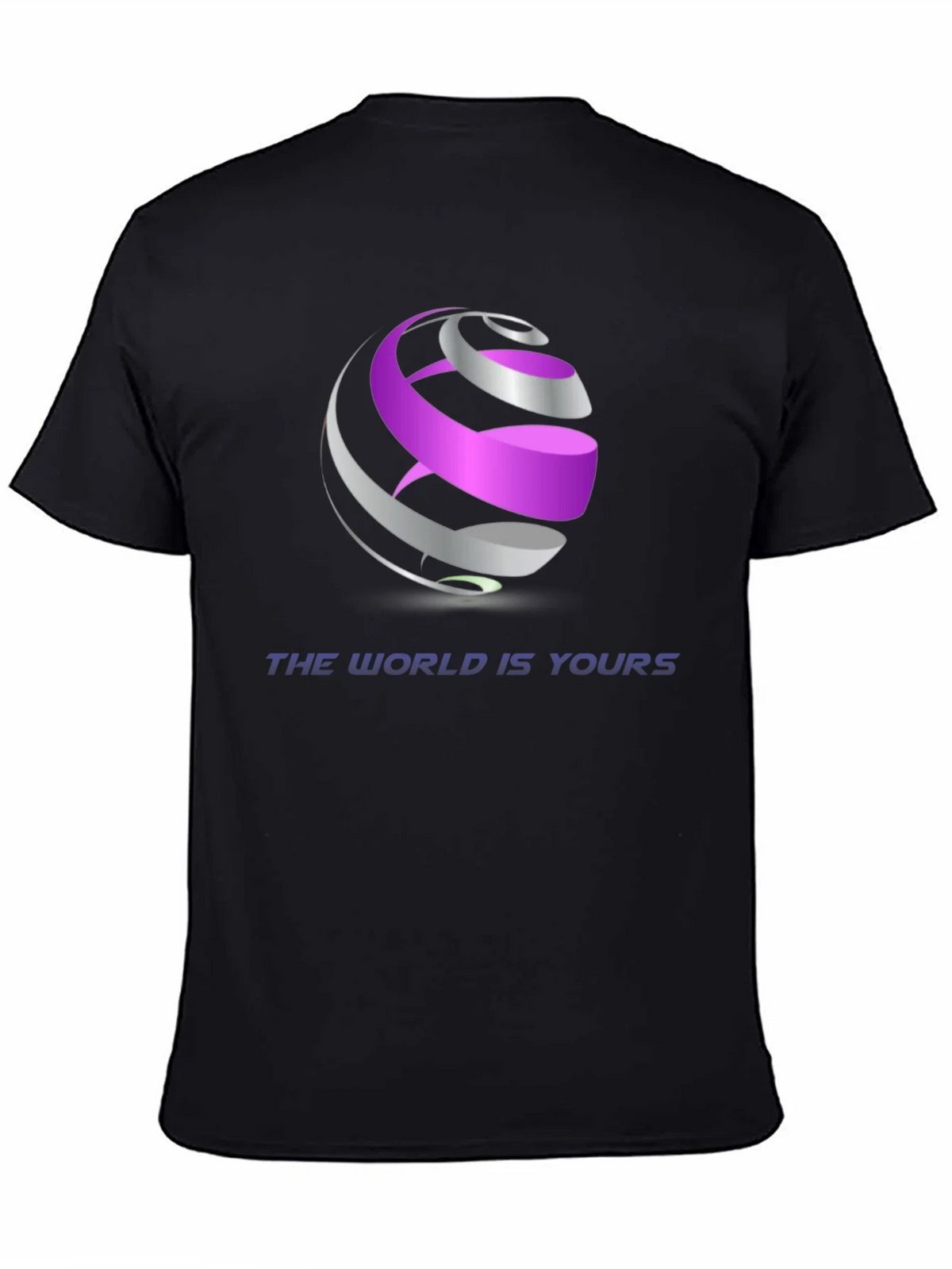Abstract Globe Graphic Black T-Shirt